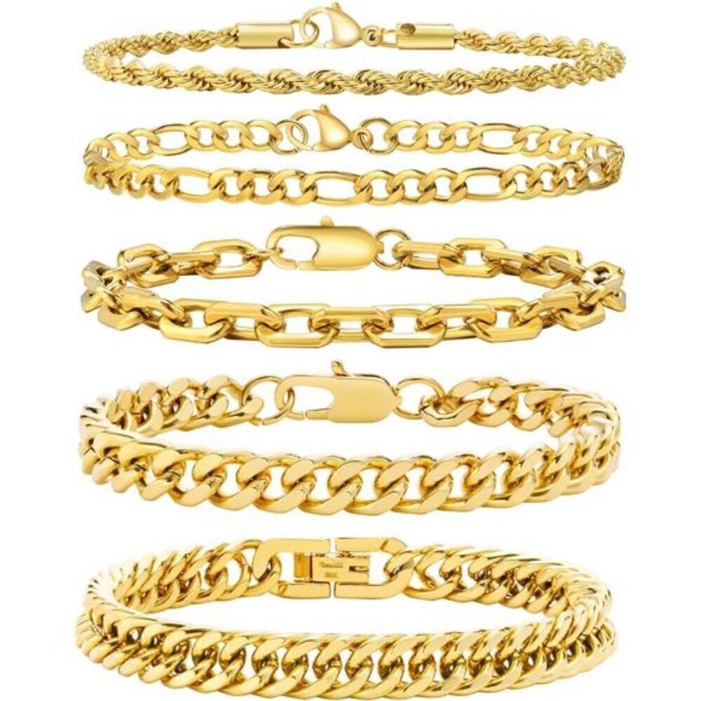 5 Pcs Chain Bracelet for Men
